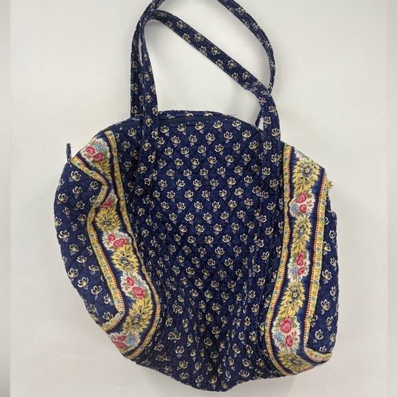 Vera Bradley Cottagecore Royal Blue Flower Double handle shoulder bag - Picture 2 of 11